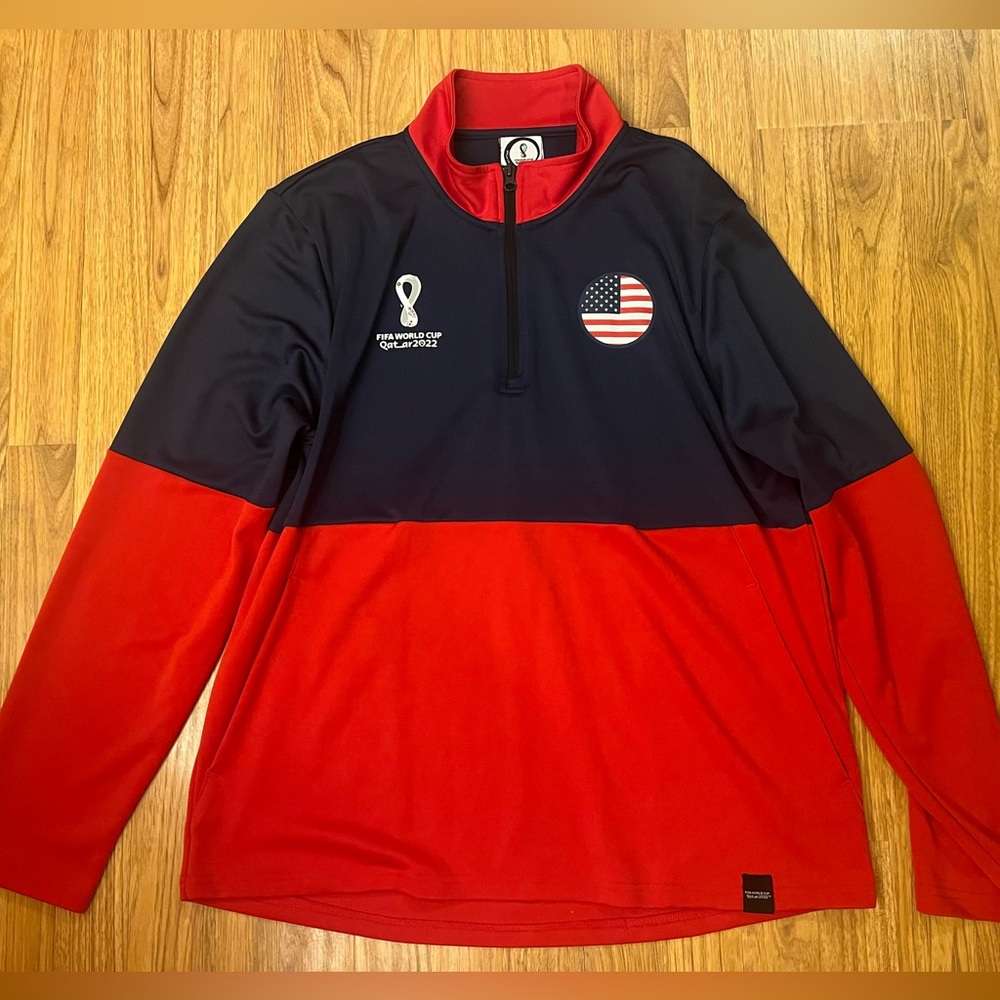 FIFA United States World Cup 2022 Men’s Zip Up Shirt/Polo (Large)